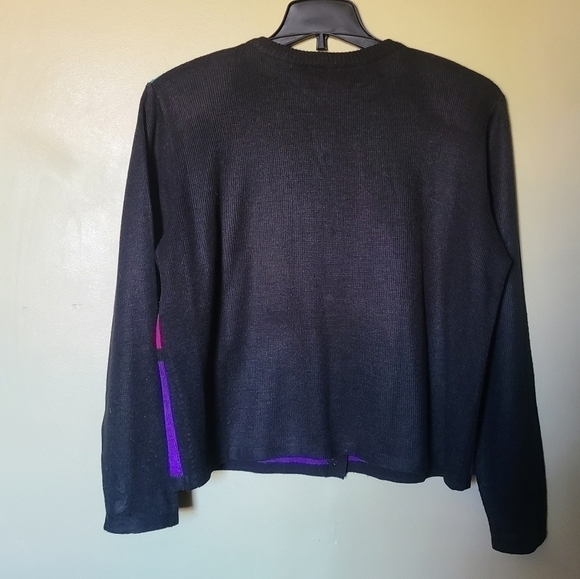 L - Jessica | 80s Colourblock Button Up Cardigan - Picture 2 of 6